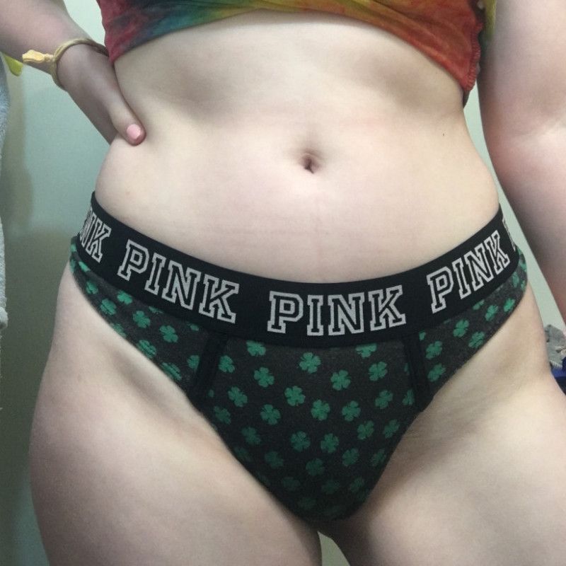 Lucky charm four leaf clover thong panty