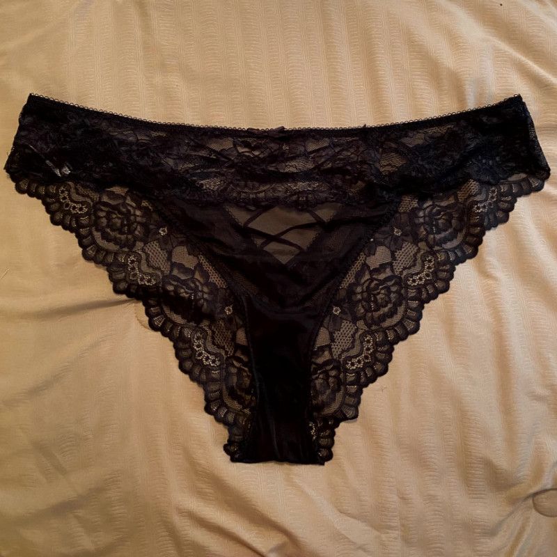 Dirty black lace panties