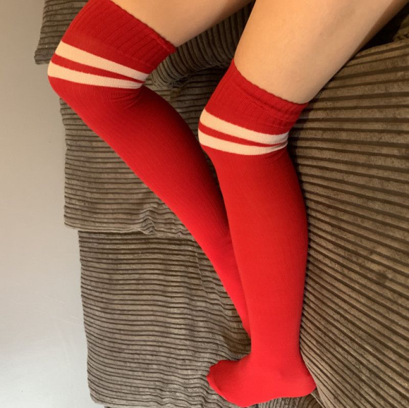 Long thick red socks