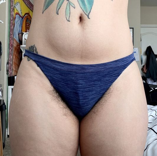 DOUBLE Used Cotton Blue Panties