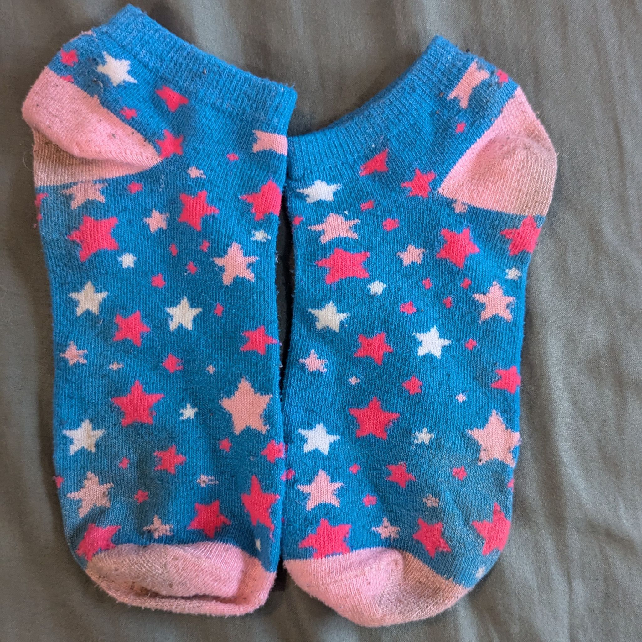 Blue and Pink Star Ankle Socks