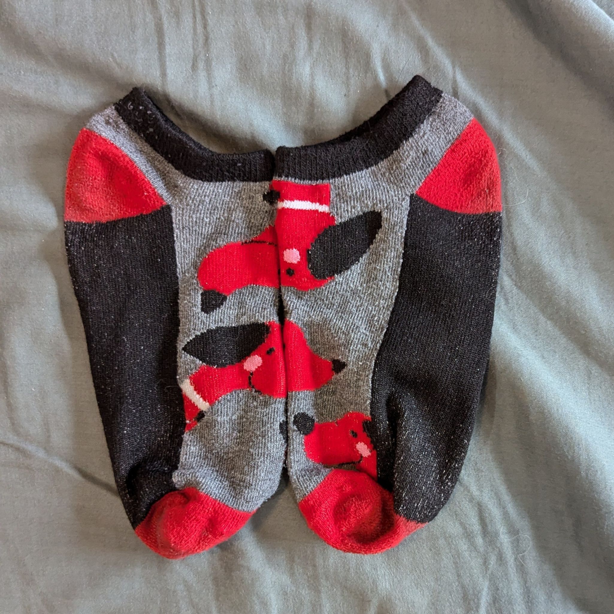 Old Black and Red Ankle Socks