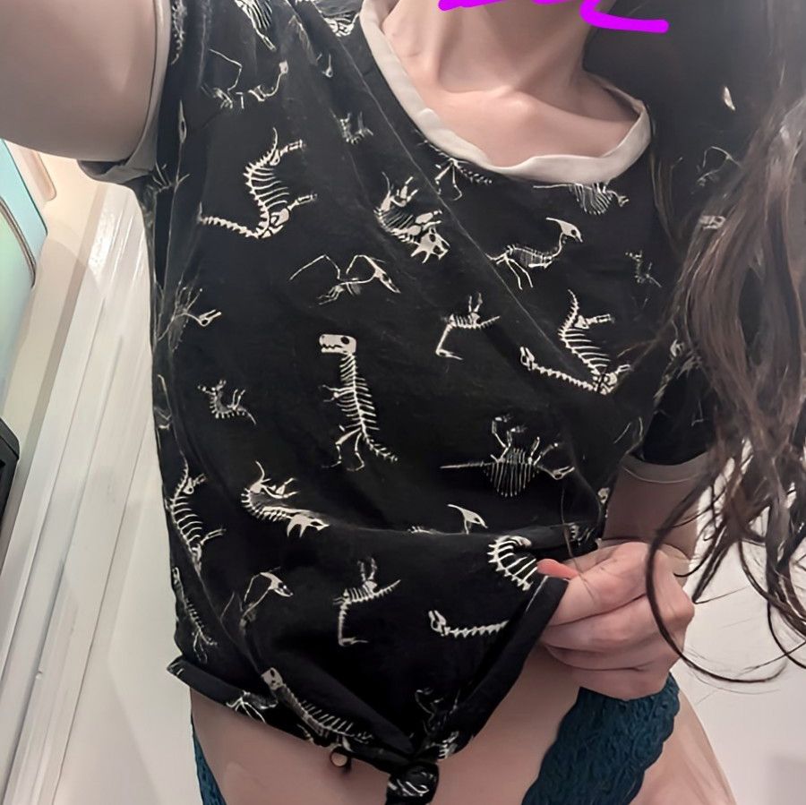 Black Dinosaur Crop Top Shirt