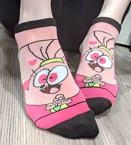 Pink And Black Cute Cartoon Socks