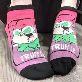 Pink Purple And Black Cute Cartoon Socks