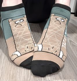 Green Brown And Black Stinky Cartoon Socks