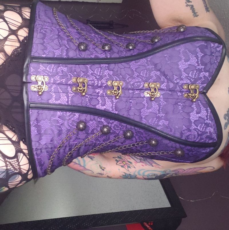 Purple steampunk corset