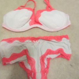 CUM STAINED BRA AND PANTY SET