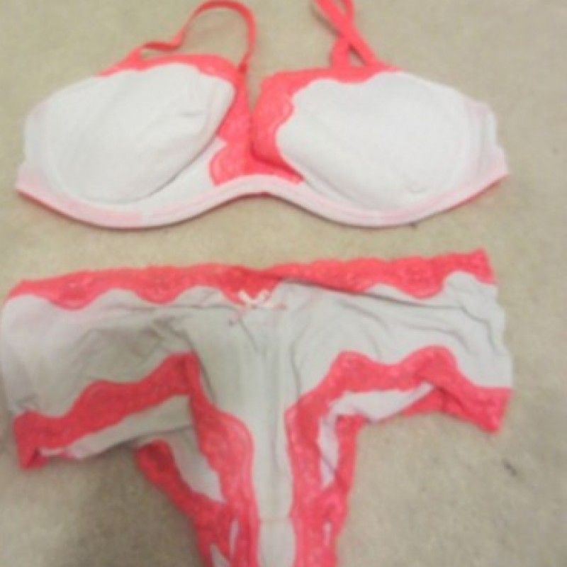 CUM STAINED BRA AND PANTY SET