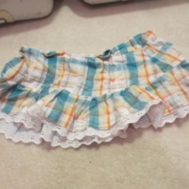 WORN SHORT PLAID SCHOOL GIRL SKIRT