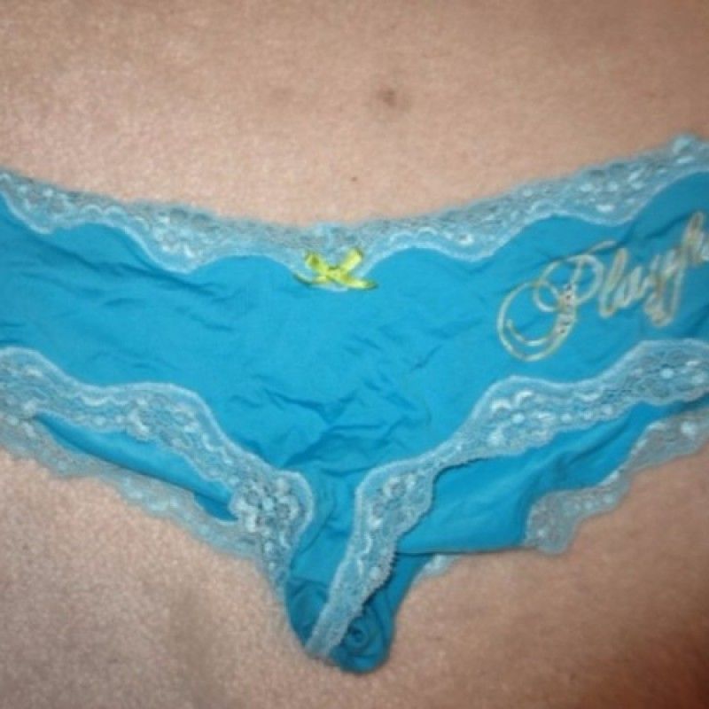 WHITE LACE LIGHT BLUE PLAYGIRL PANTIES