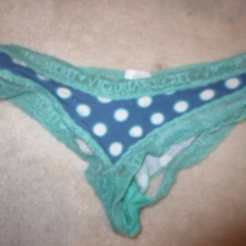 2 TONE BLUE LACE PANTIES WITH POLKA DOTS