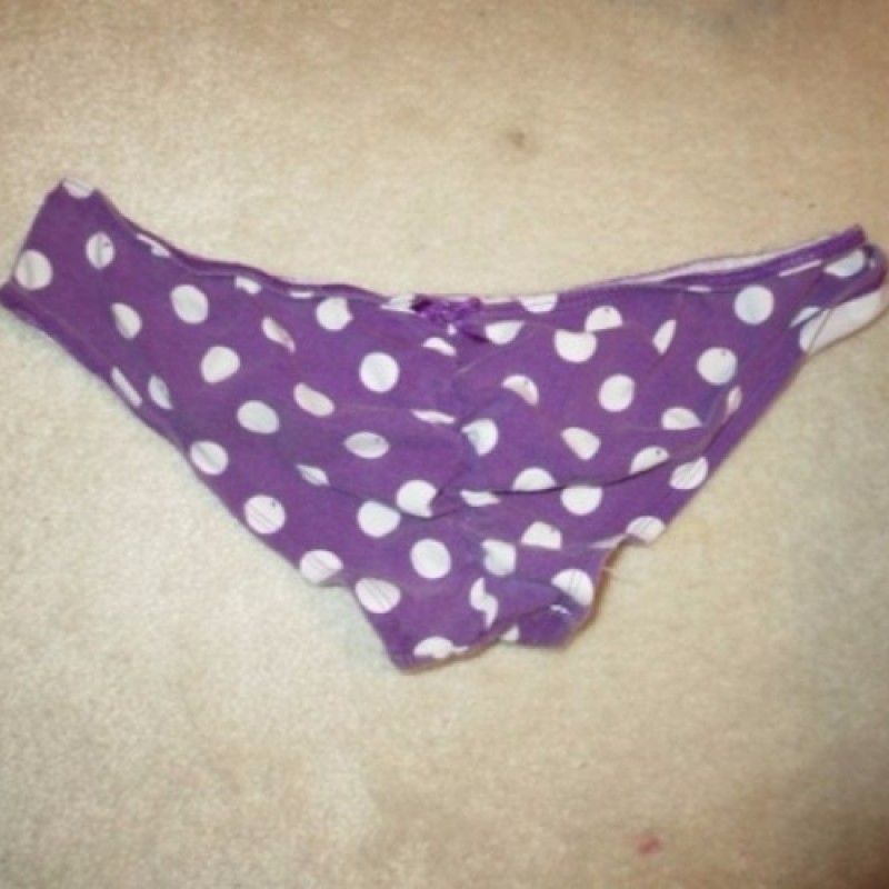 PURPLE AND WHITE POLKA DOT PANTIES