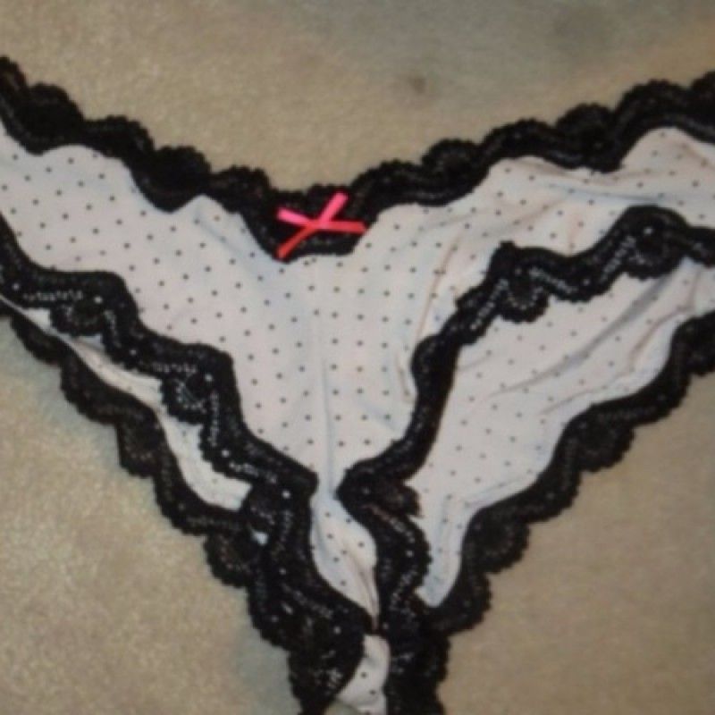 POLKA DOT WHITE AND BLACK LACE PANTIES