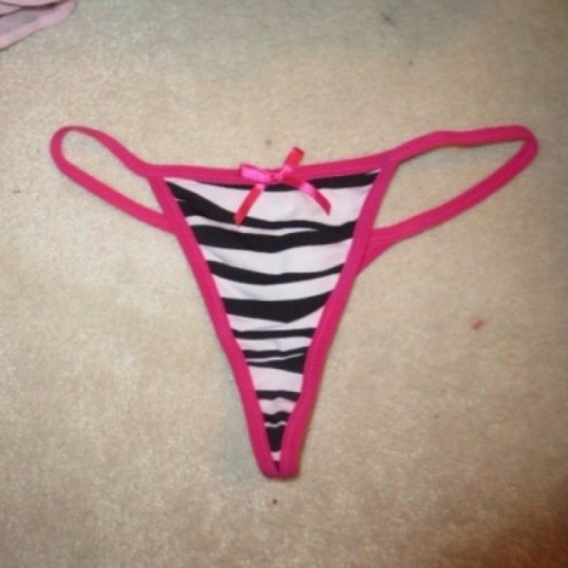 PINK THONG WITH ZEBRA PRINT