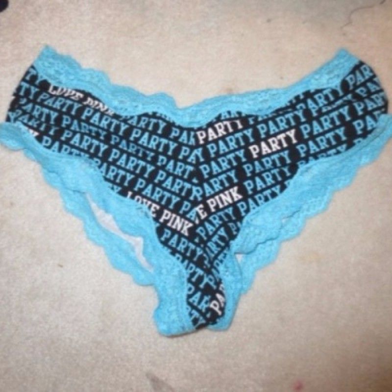 BLUE AND BLACK PARTY LACE PANTIES