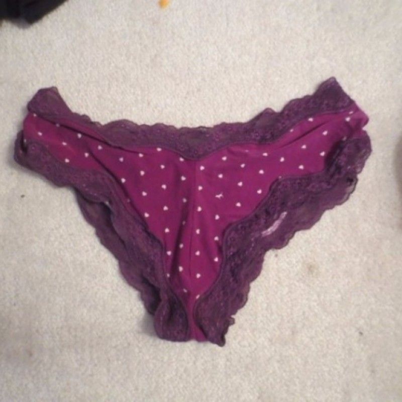 PURPLE POLKA DOT LACE PANTIES