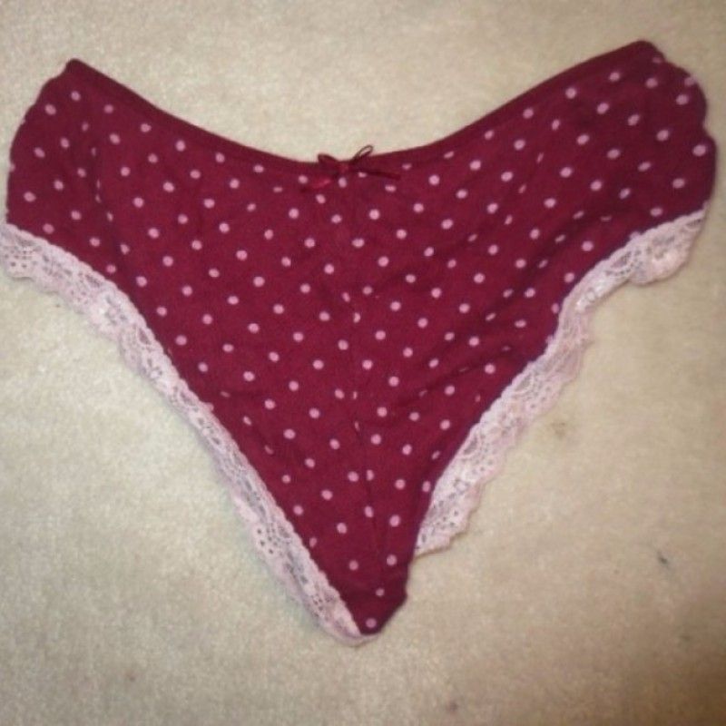 CARDINAL POLKA DOT PANTIES WHITE LACE