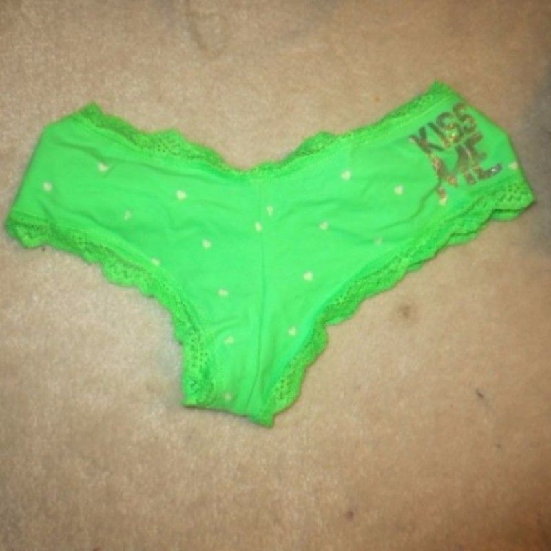 NEON GREEN KISS ME PANTIES