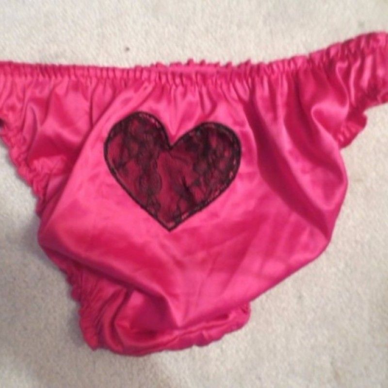 HEARTED PINK SATIN PANTIES