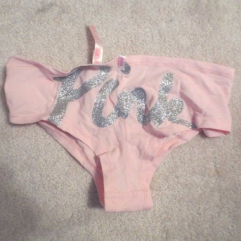 PINK PANTIES AND PINK WRITTEN IN GLITTER