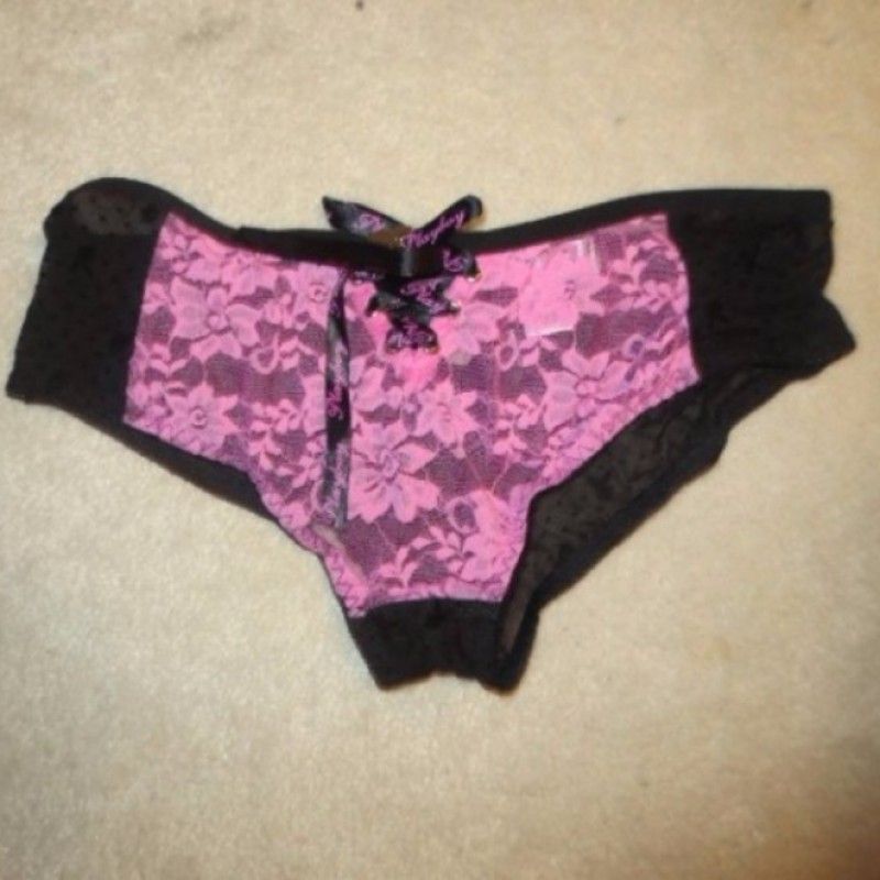 SHEER VIOLET AND BLACK PANTIES