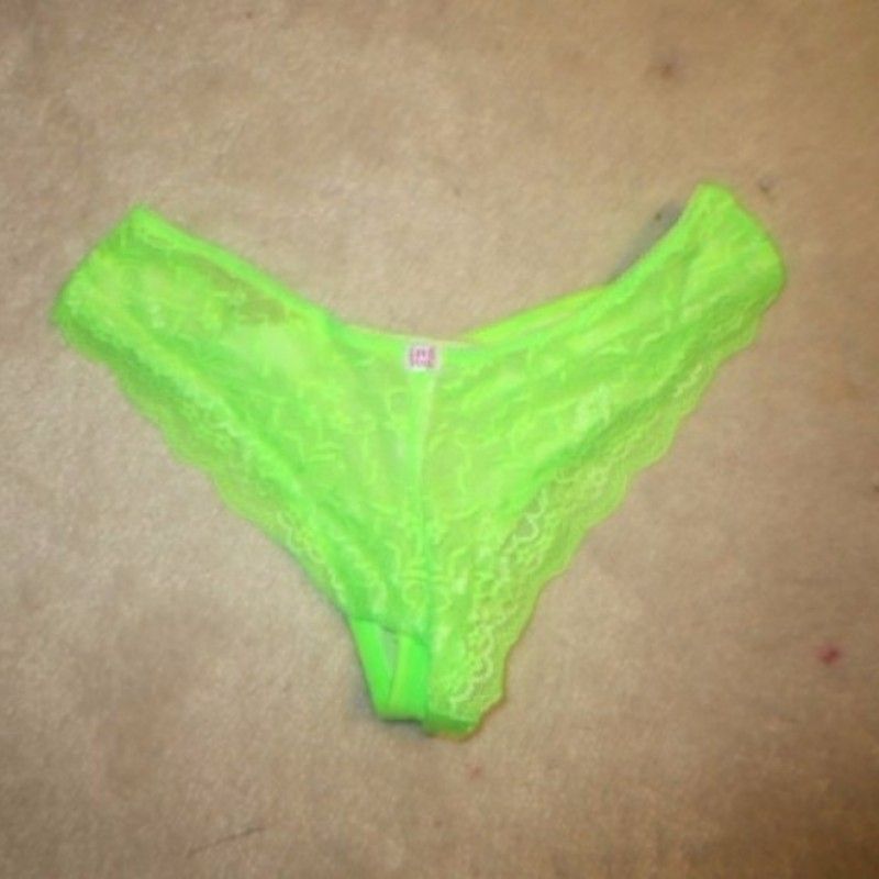 FLORESCENT GREEN SHEER LACE PANTIES