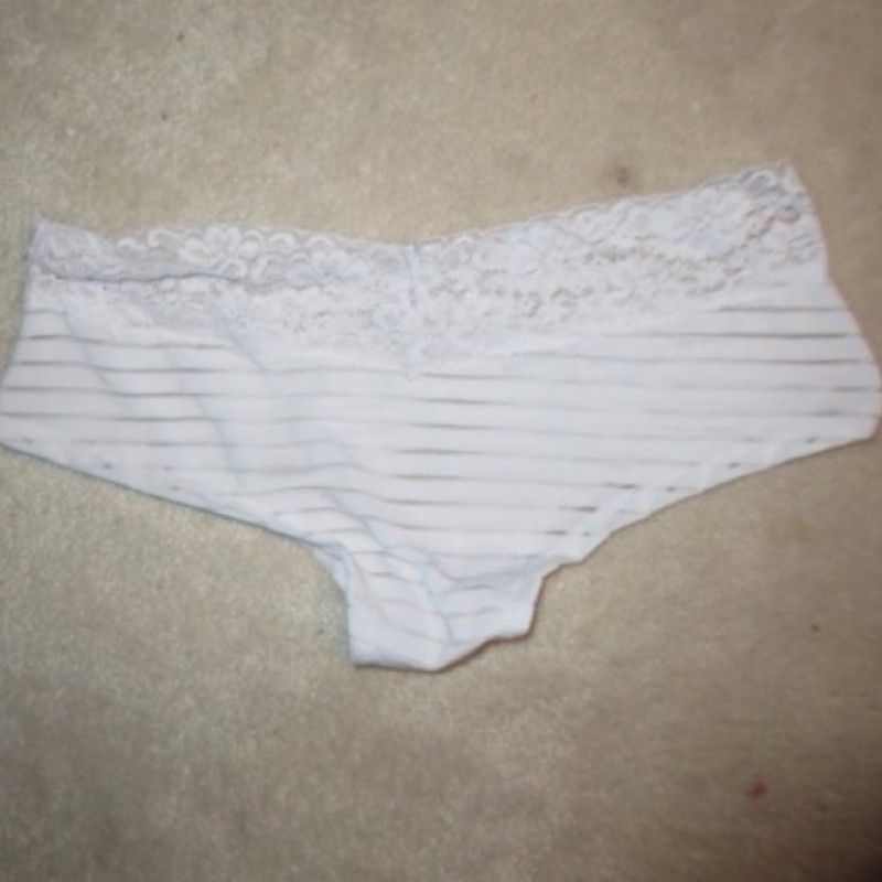 STRIPED LACE SHEER WHITE PANTIES