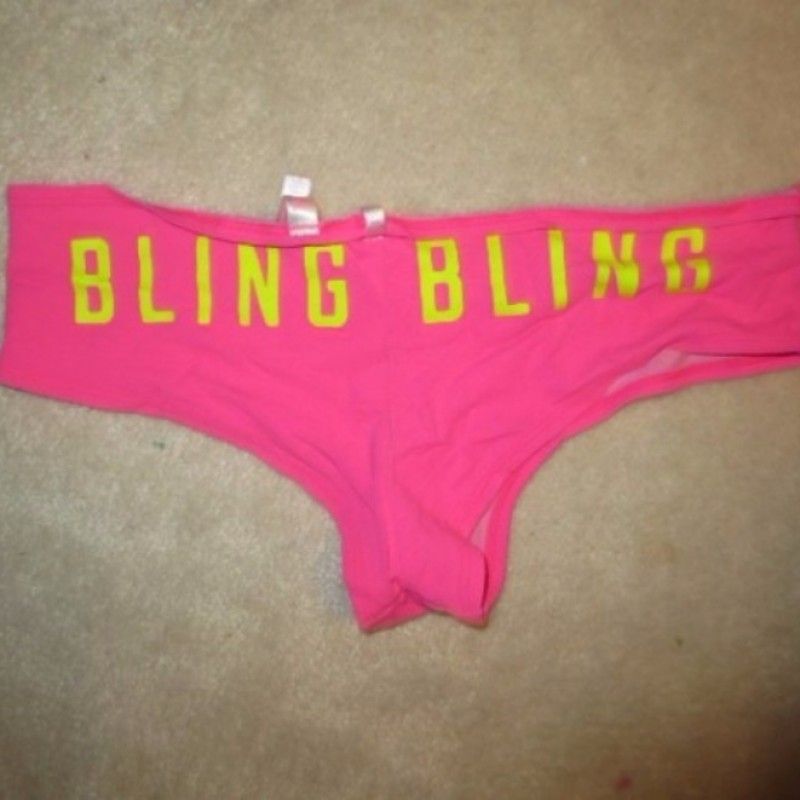 PINK PANTIES WITH BLING BLING IN YELLOW