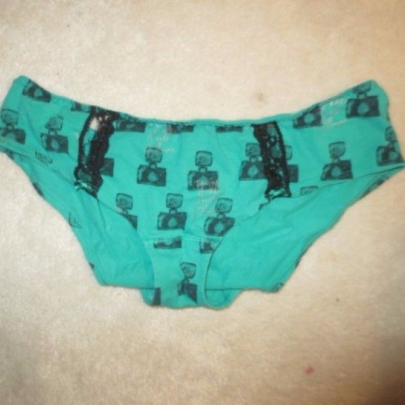 TEAL AND BLACK PERFUME BOTTLE PANTIES