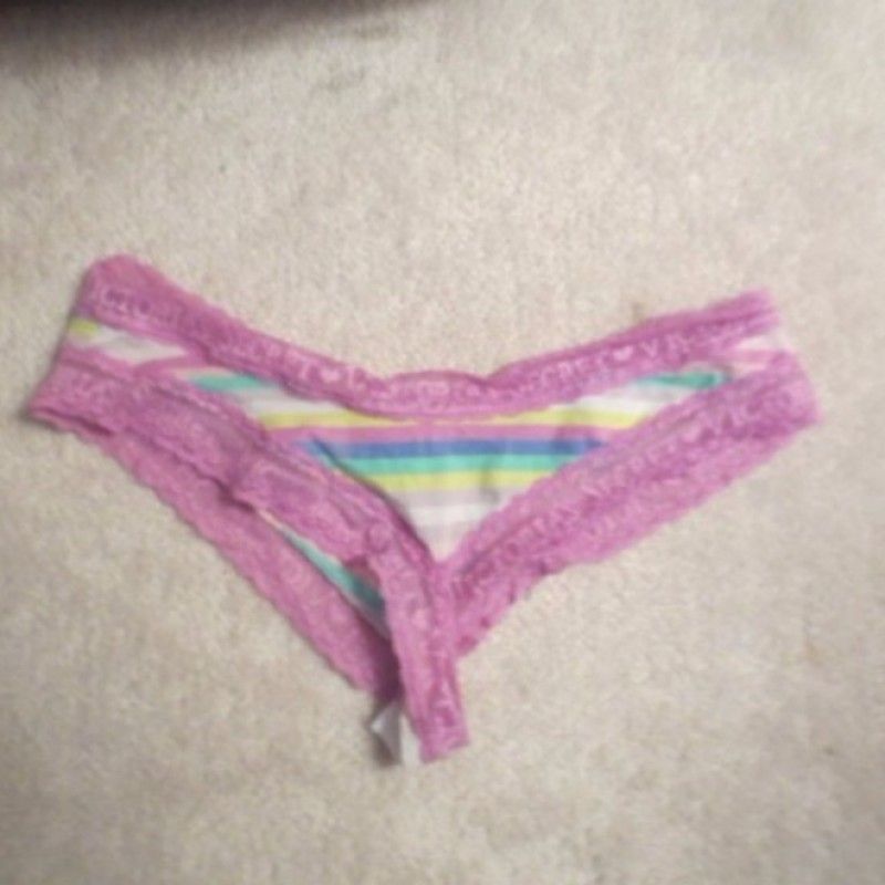 MULTI COLOR STRIPED PANTIES VIOLET LACE