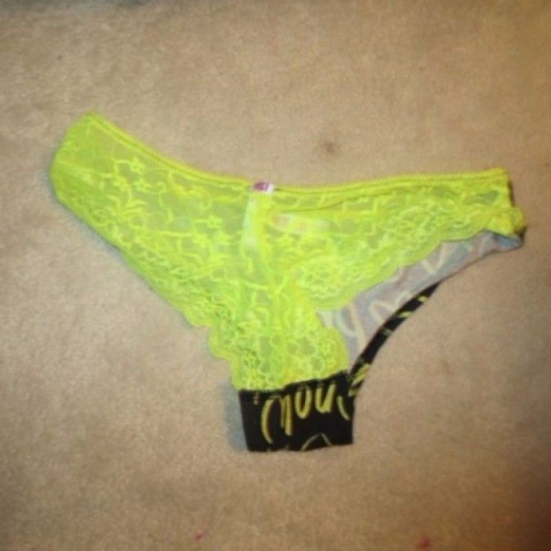 NEON YELLOW PANTIES WITH GRAFFITI