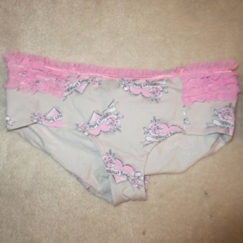 PINK AND LIGHT GREY RUFFLES LACE PANTIES