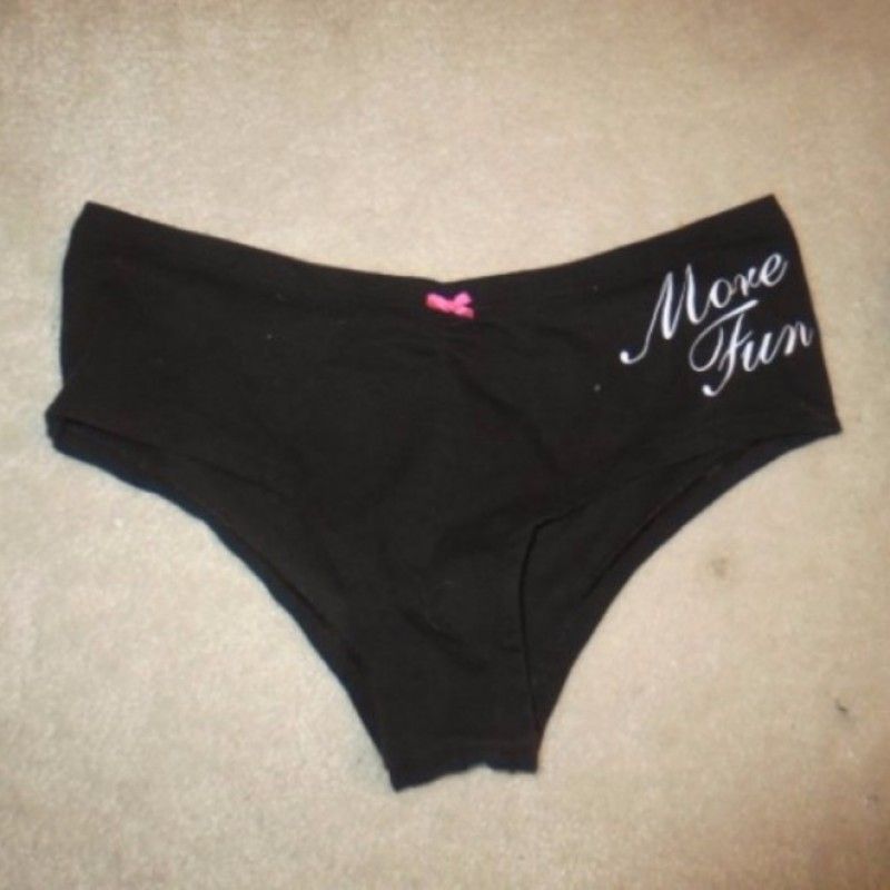 BLACK MORE FUN PANTIES WITH TINY RIBBON