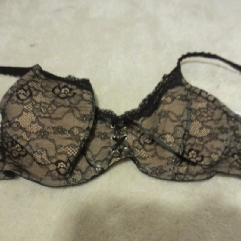 BRONZE AND BLACK BRA WITH PATTERN