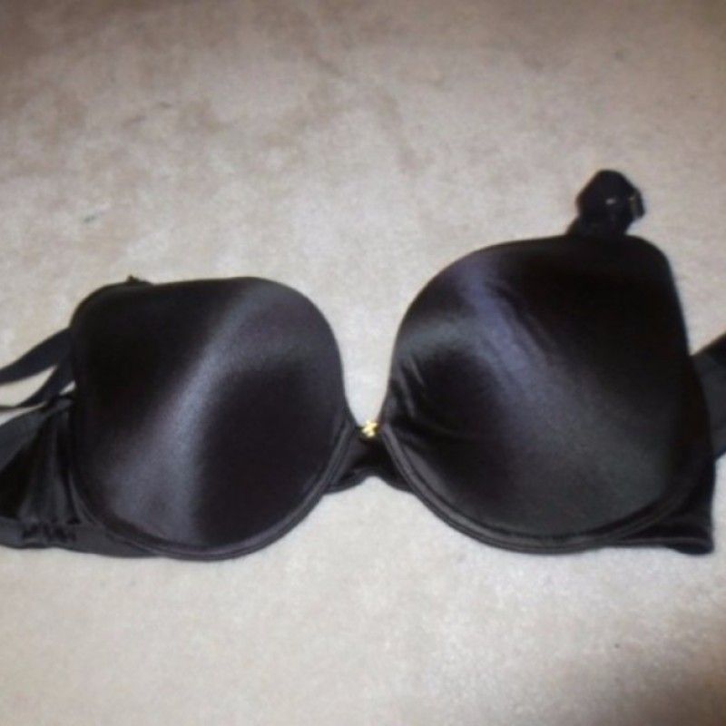 BLACK SATIN FINISH BRA