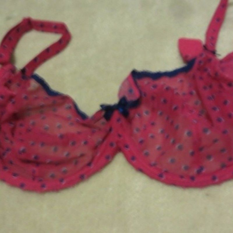 PUNCH BRA WITH BLUE RIBBON