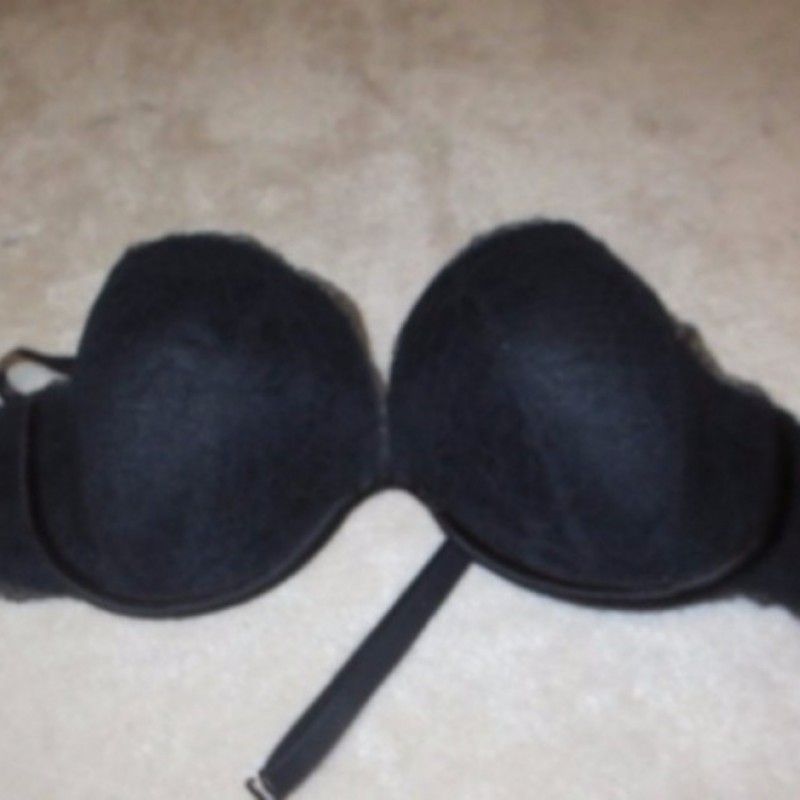 SATIN BLACK BRA