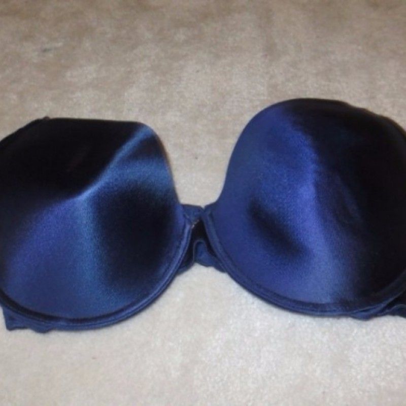 SATIN NAVY BLUE BRA