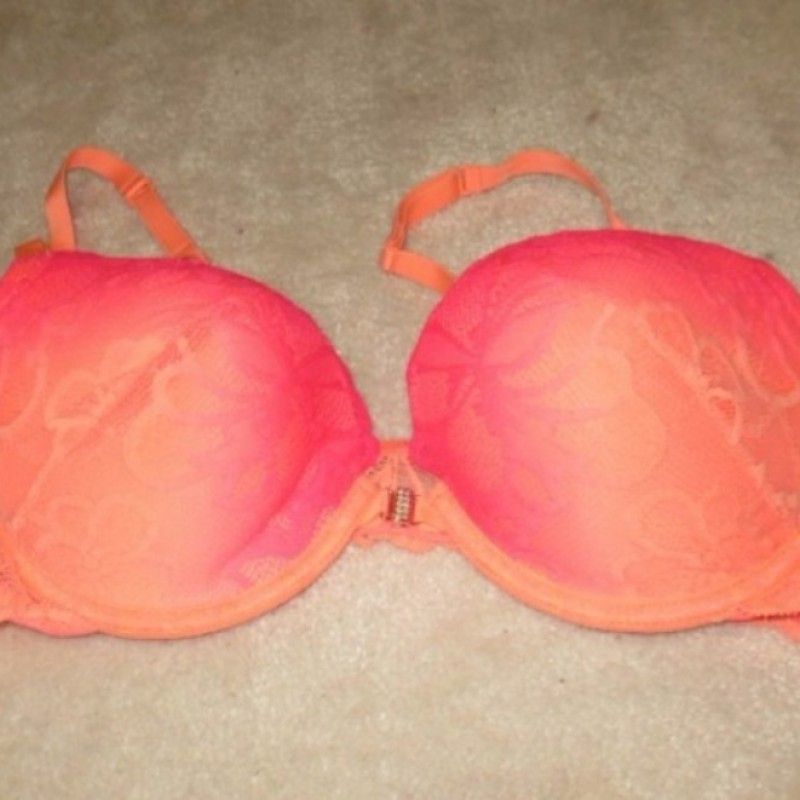 ORANGE WITH HOT PINK HOLOGRAM BRA