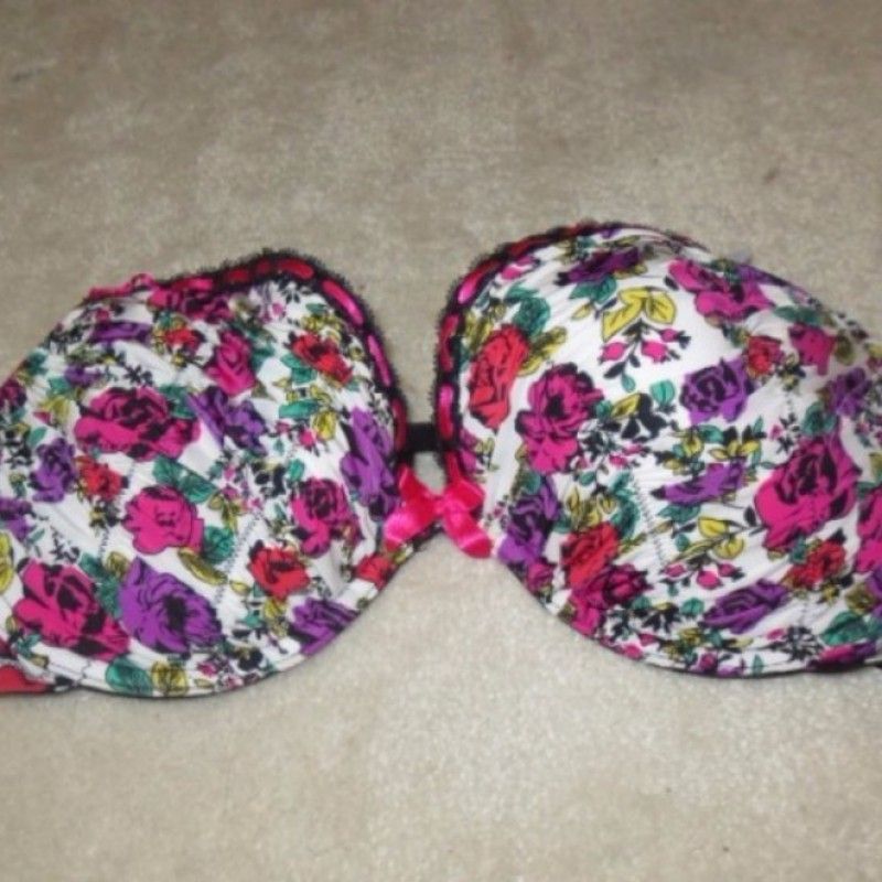 IMPRESSIONIST PRINT BRA WITH COLOR ROSES