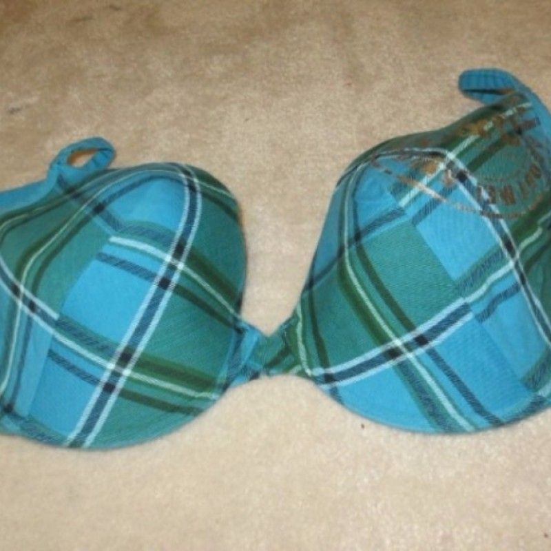 PLAID BLUE GREEN BRA