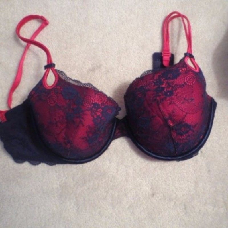 ROUGE BRA WITH SHEER BLACK OVER CUP