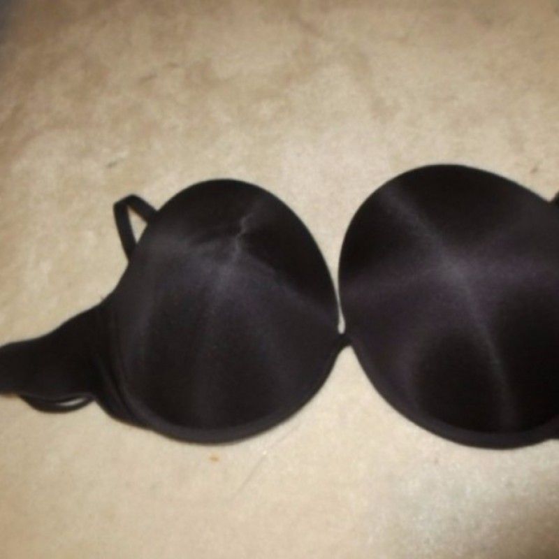 SATIN BLACK BRA