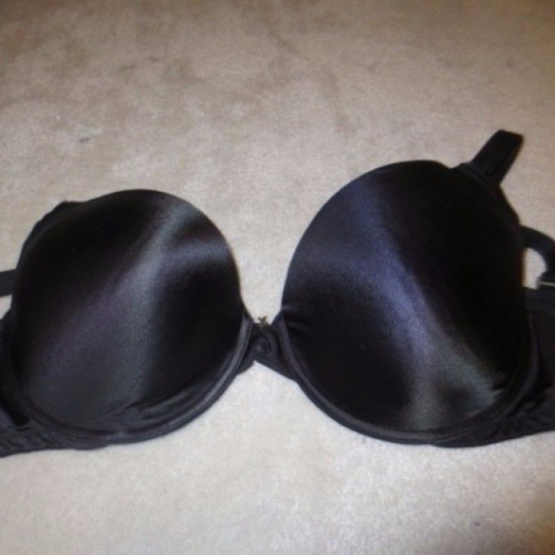 BLACK SATIN BRA