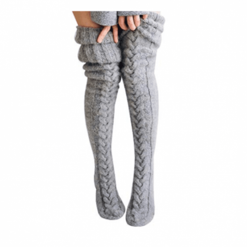 BUY ME knit knee high socks grey