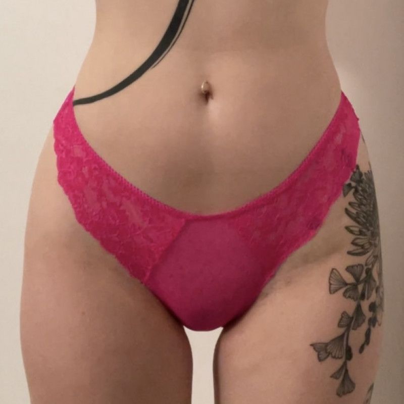 Hot pink lacey thong