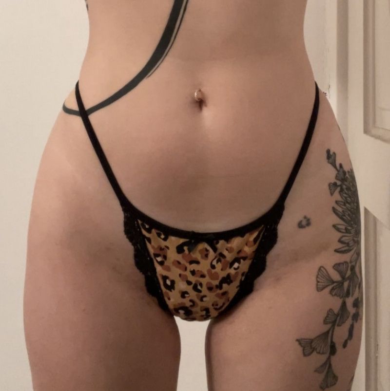 Cheetah print thong