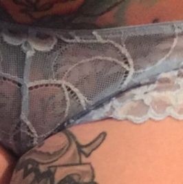 Blue Lace Thong