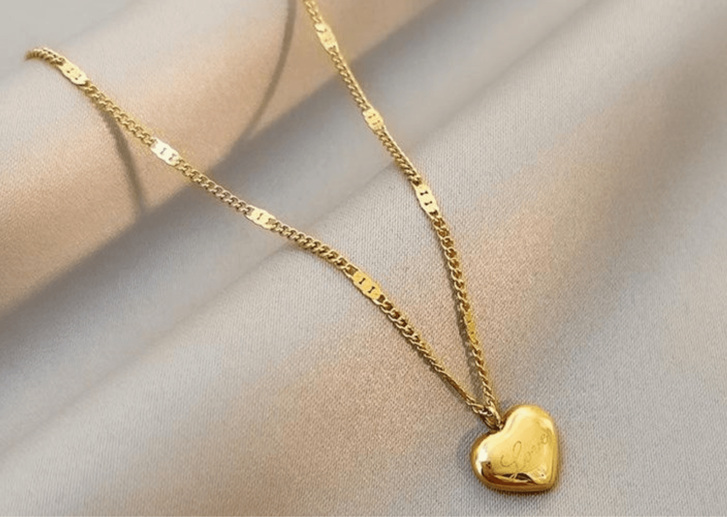 chain plus heart pendant